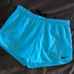 bright blue nike athletic shorts w/ under shorts !